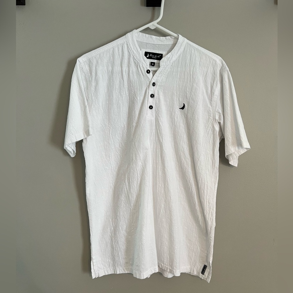 Blanc du Nil French Cotton Henley Popover Shirt